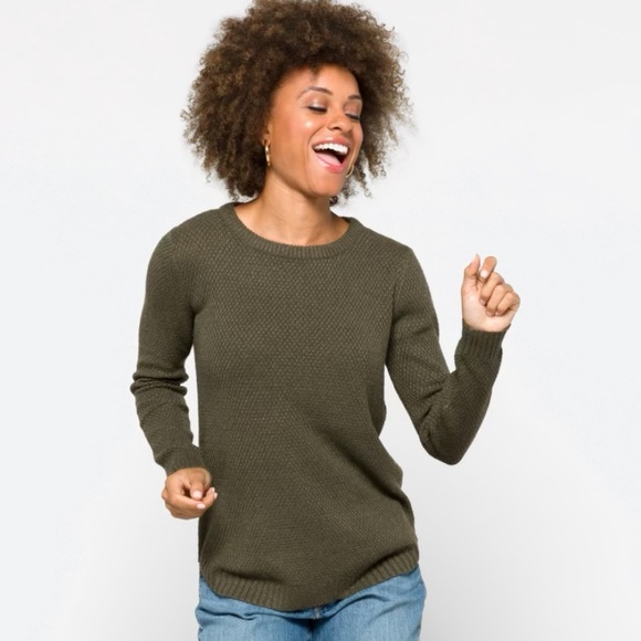 Pink Clover Sweaters - Pink Clover Nickole Textured Sweater Stitch Fix Olive Green Sweater size Large